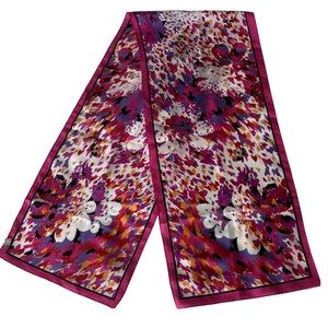 Vintage Abstract Floral Long Rectangular Scarf - Made in Italy